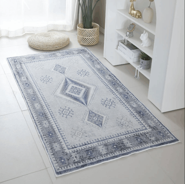 Light Luxury Vintage Living Room Faux Cashmere Sofa Rug Carpet Bedroom Bedside Rug Machine Washable Plush Floor Mats 03