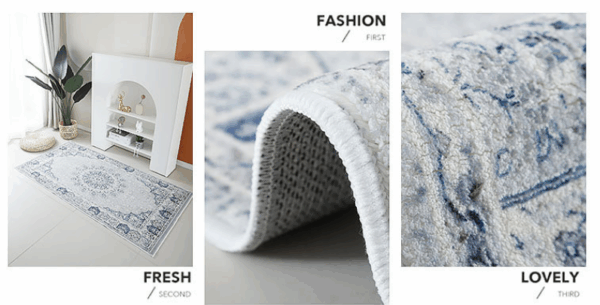 Light Luxury Vintage Living Room Faux Cashmere Sofa Rug Carpet Bedroom Bedside Rug Machine Washable Plush Floor Mats 04 - Image 2