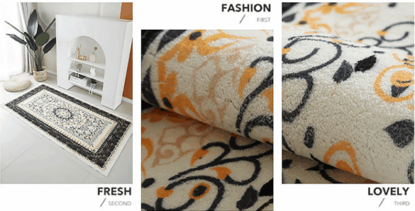 Light Luxury Vintage Living Room Faux Cashmere Sofa Rug Carpet Bedroom Bedside Rug Machine Washable Plush Floor Mats 06 - Image 2