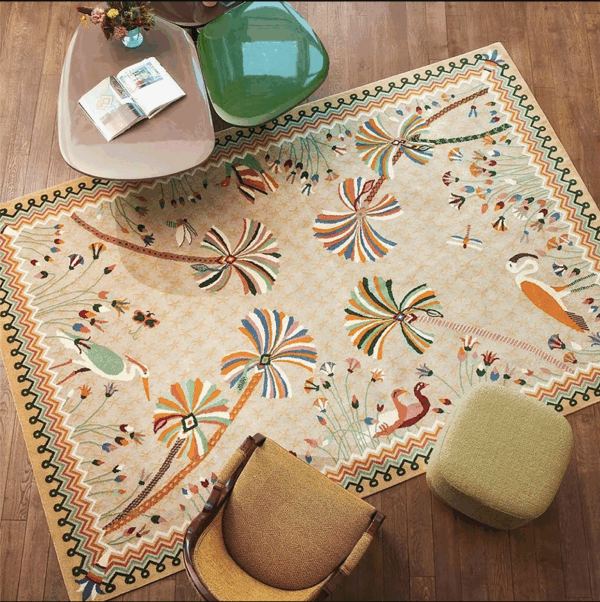 Vintage Yellow Flowers Faux Cashmere Rugs For Living Room Bedroom Bedside Rugs Anti-slip Foot Mats - Image 2