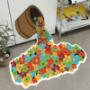 Creative Fun Rainbow Paint Bucket Pattern Niche Art Design Bedroom Living Room Home Carpets 02