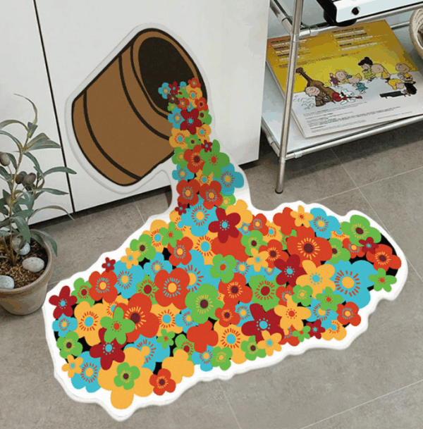 Creative Fun Rainbow Paint Bucket Pattern Niche Art Design Bedroom Living Room Home Carpets 02