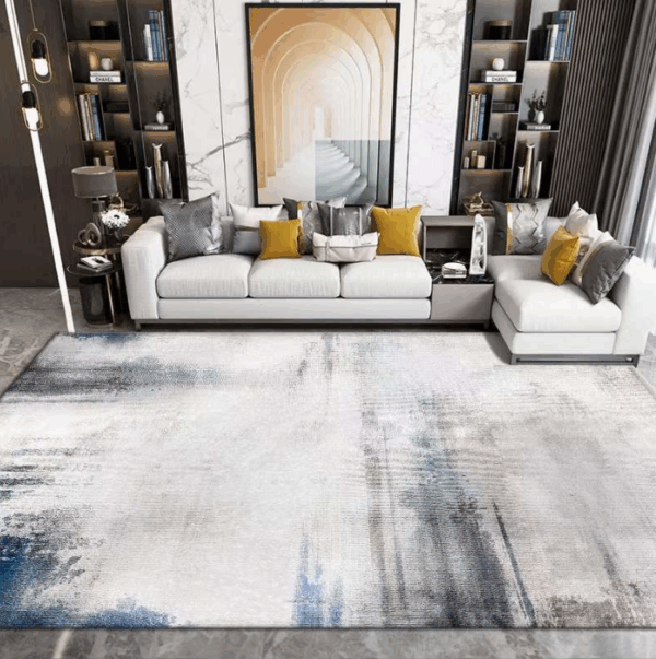 Minimalist Ink Splash  Foldable Faux Cashmere Living Room Coffee Table Bedroom Rug Bedside Rug 01