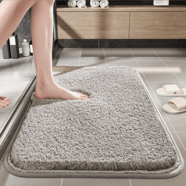Simple Solid Colour Thickened Absorbent Non-slip Family Bathroom Doorway Entrance Mats 02
