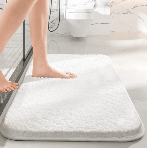 Simple Solid Colour Thickened Absorbent Non-slip Family Bathroom Doorway Entrance Mats 04