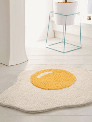 Cute Egg Thick Flocked Mats Bathroom Foot Mats Household Toilet Doorway Mats