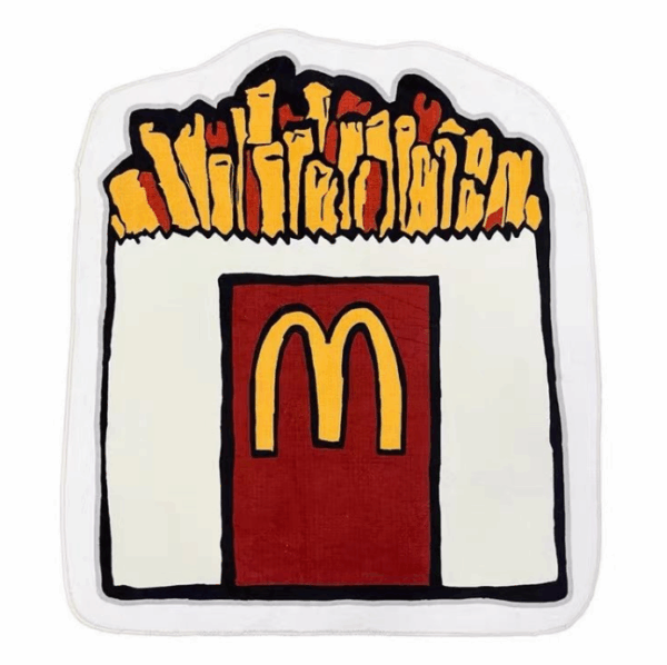 French Fries Cartoon Carpet Entry Doorway Room Shaped Absorbent Anti-slip Mats