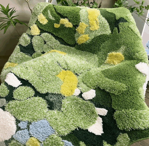 Green Moss Thicked Patterned Entryway Doormat Rugs Kitchen Bathroom Anti-slip Mats - Image 5