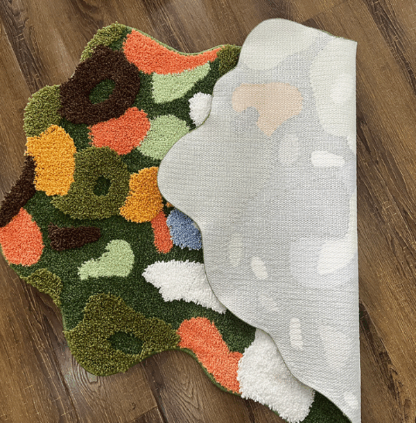 Green Moss And Colorful Stone Thicked Patterned Entryway Doormat Rugs Kitchen Bathroom Anti-slip Mats - Image 3