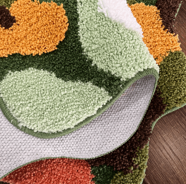 Green Moss And Colorful Stone Thicked Patterned Entryway Doormat Rugs Kitchen Bathroom Anti-slip Mats - Image 4