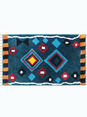 Blue Bohemian Tassels Extra Soft Flocking Bath Mats Absorbent Non-Slip Bathroom Rugs 02