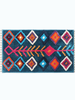 Blue Bohemian Tassels Extra Soft Flocking Bath Mats Absorbent Non-Slip Bathroom Rugs 09