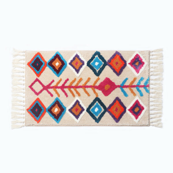 Beige Bohemian Tassels Extra Soft Flocking Bath Mats Absorbent Non-Slip Bathroom Rugs 10