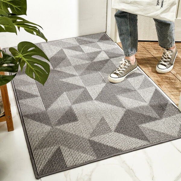 Modern Grey Geometric Polypropylene Wear-resistant Dust-removing Anti-slip Entryway DoorMats - Image 2