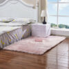 Modern Light Pink Faux Sheepskin Fur Shaggy Area Rugs Plush Bedside Rugs For the Bedroom Hall Living Room
