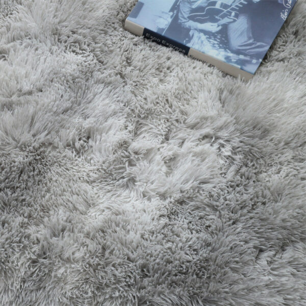 Light Grey Round Super Soft Plain Shaggy Rugs Living Room Bedroom Kids Room Bedside Floor Rugs - Image 3