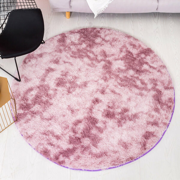 Light Purple Round Super Soft Plain Shaggy Rugs Living Room Bedroom Kids Room Bedside Floor Rugs - Image 2