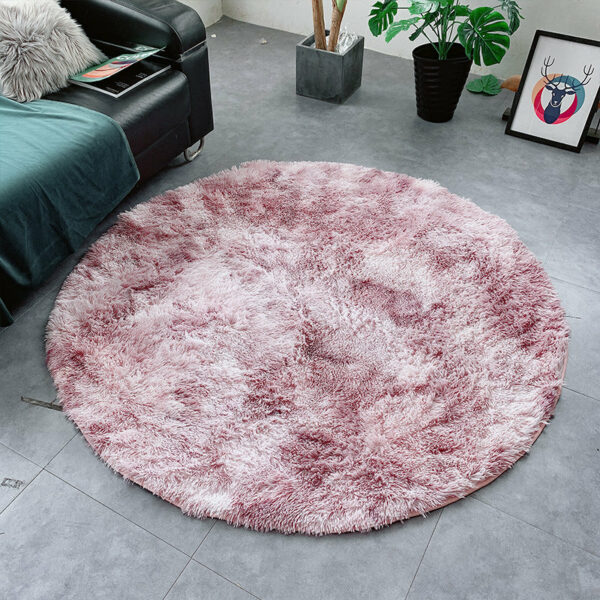 Light Purple Round Super Soft Plain Shaggy Rugs Living Room Bedroom Kids Room Bedside Floor Rugs - Image 3