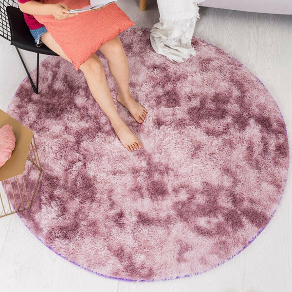 Light Purple Round Super Soft Plain Shaggy Rugs Living Room Bedroom Kids Room Bedside Floor Rugs - Image 4