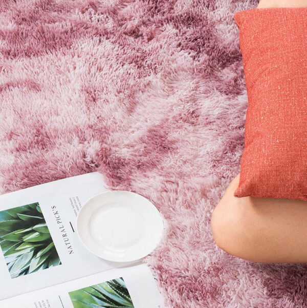 Light Purple Round Super Soft Plain Shaggy Rugs Living Room Bedroom Kids Room Bedside Floor Rugs - Image 6