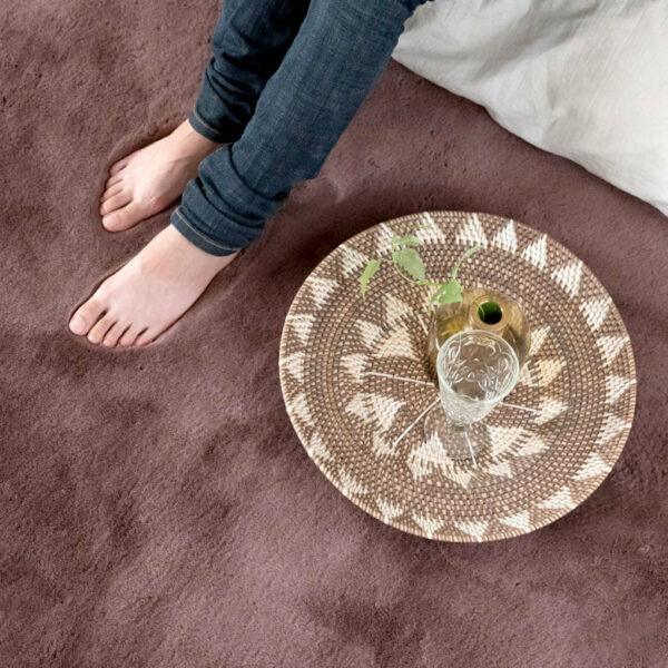 Quality Coffee Colour Super Soft Plain Bedroom Living Room Bedside Shaggy Plush Faux Rabbit Fur Rugs Anti-skip Floor Mats - Image 3