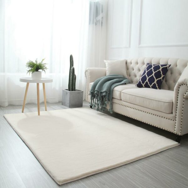 Quality Super Soft Plain Faux Rabbit Fur Shaggy Rugs - Image 4