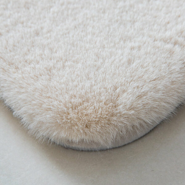 Quality Beige Colour Super Soft Plain Bedroom Living Room Bedside Shaggy Plush Faux Rabbit Fur Rugs Anti-skip Floor Mats - Image 2