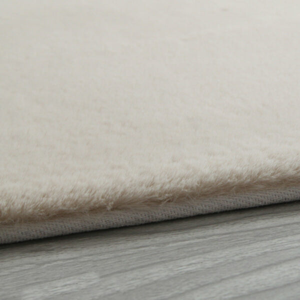 Quality Beige Colour Super Soft Plain Bedroom Living Room Bedside Shaggy Plush Faux Rabbit Fur Rugs Anti-skip Floor Mats - Image 4