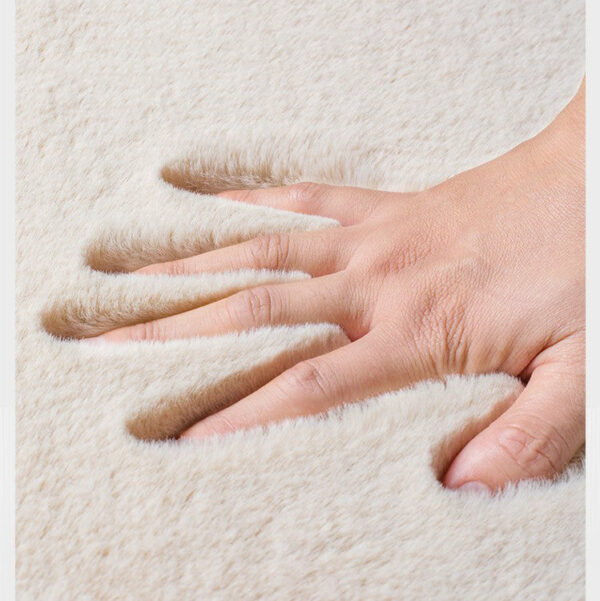 Quality Camel Colour Super Soft Plain Bedroom Living Room Bedside Shaggy Plush Faux Rabbit Fur Rugs Anti-skip Floor Mats - Image 3