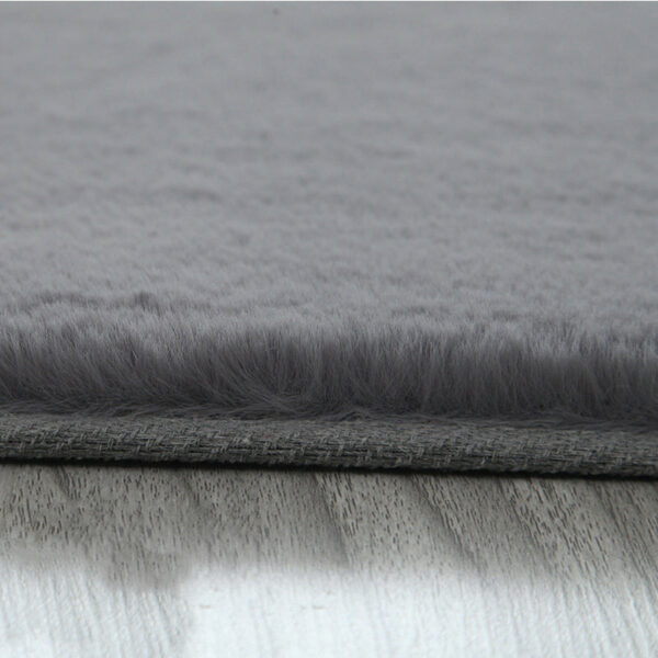 Quality Light Grey Colour Super Soft Plain Bedroom Living Room Bedside Shaggy Plush Faux Rabbit Fur Rugs Anti-skip Floor Mats - Image 2