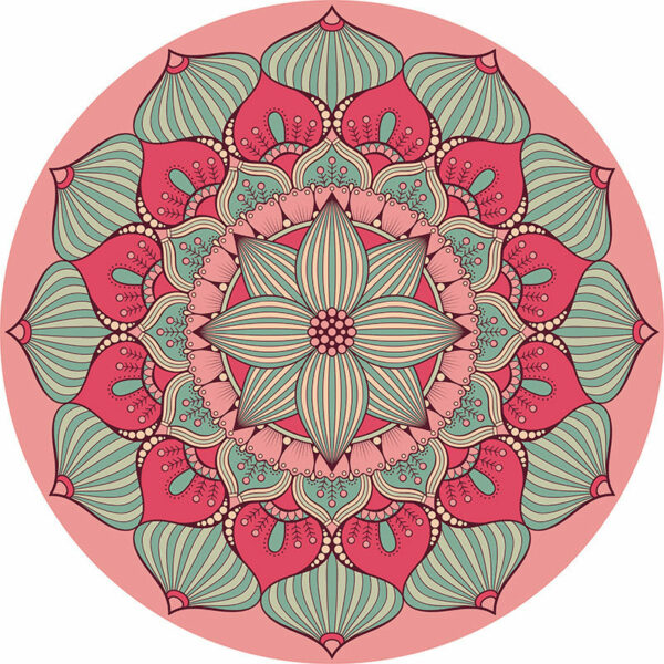 Pink 3D Flower Round Modern Moroccan Patterned Living Room Bedroom Office Anti-slip Area Rugs - Image 2