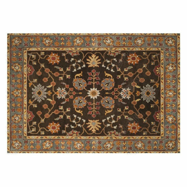 Brown Traditional Shaggy Retro Vintage Floral Patterned Living Room Hall Office Bedroom Floor Rugs Size Customizable - Image 2