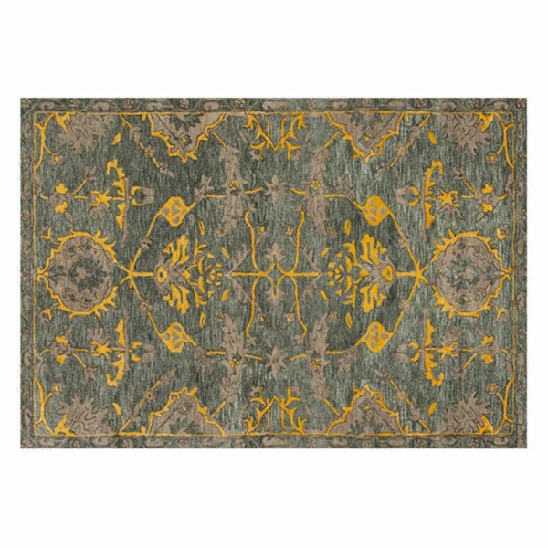 Green Yellow Traditional Shaggy Retro Vintage Floral Patterned Living Room Hall Office Bedroom Floor Rugs Size Customizable - Image 2