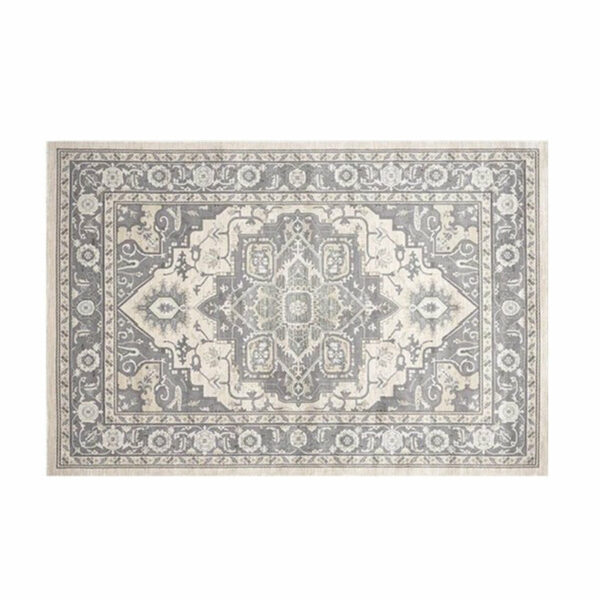 Grey Printed Traditional Shaggy Vintage Patterned Area Rug for Living Room Hall Office Bedroom - Image 2