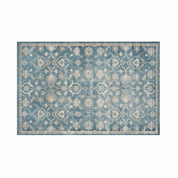 Blue Printed Traditional Shaggy Vintage Patterned Area Rug for Living Room Hall Office Bedroom - Image 2