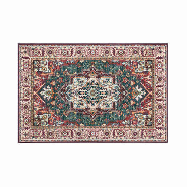 Red Green Printed Traditional Shaggy Vintage Patterned Area Rug for Living Room Hall Office Bedroom - Image 2