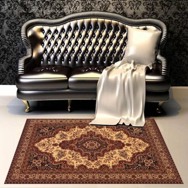 Red Printed Traditional Shaggy Vintage Patterned Area Rug for Living Room Hall Office Bedroom