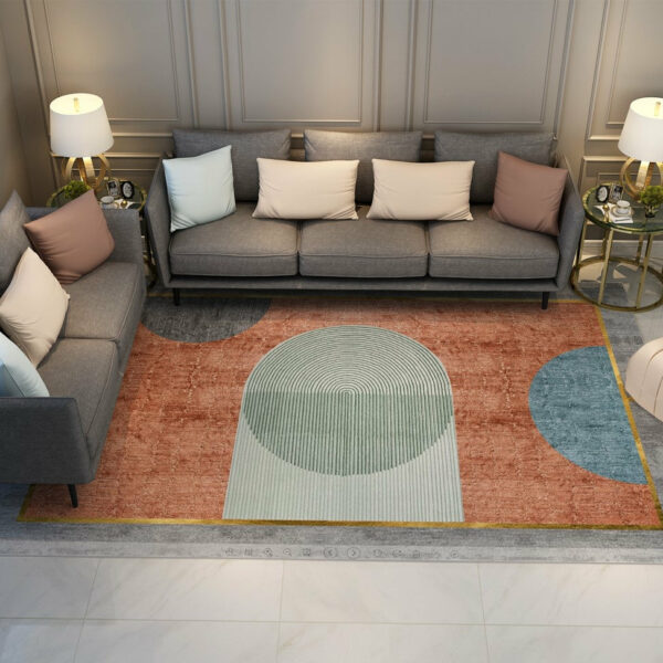 Orange Modern Simple Geometric Rugs for Living Room Dining Room Bedroom - Image 3