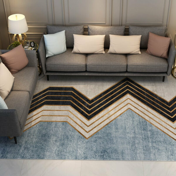 Blue Modern Contemporary Simple Striped Rugs for Living Room Dining Room Bedroom - Image 3