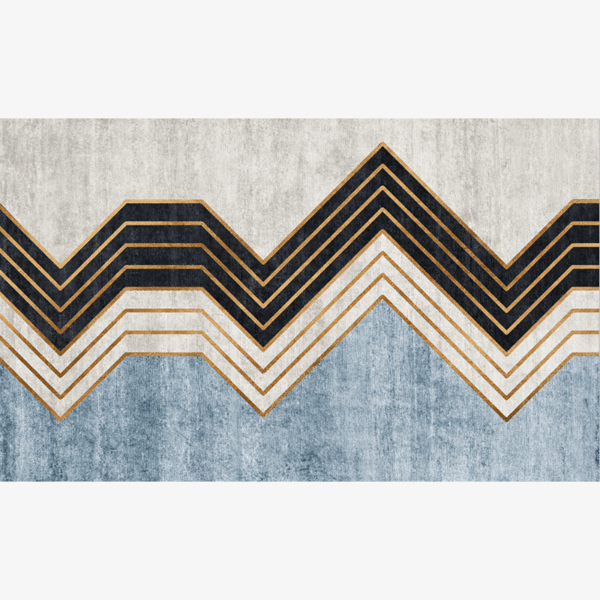 Blue Modern Contemporary Simple Striped Rugs for Living Room Dining Room Bedroom