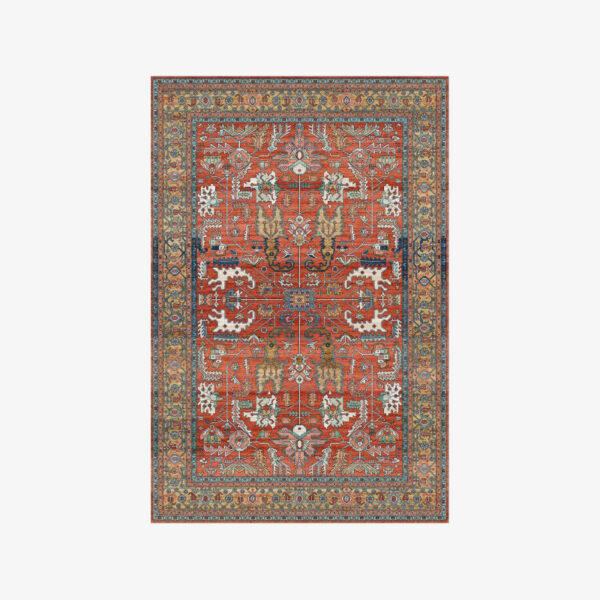 Red Vintage Traditional Shaggy Patterned Rugs for Living Room Dining Room Bedroom Hall - Image 2