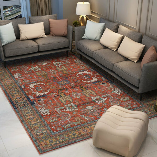 Red Vintage Traditional Shaggy Patterned Rugs for Living Room Dining Room Bedroom Hall - Image 4