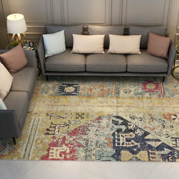 Beautiful  Yellow Shaggy Vintage Traditional Area Rugs Floormat for Living Room Hall Office
