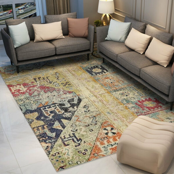 Beautiful  Yellow Shaggy Vintage Traditional Area Rugs Floormat for Living Room Hall Office - Image 2