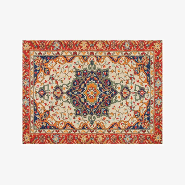 Pretty Orange Red Vintage Traditional Area Rugs Floormat for Living Room Hall Office - Image 2