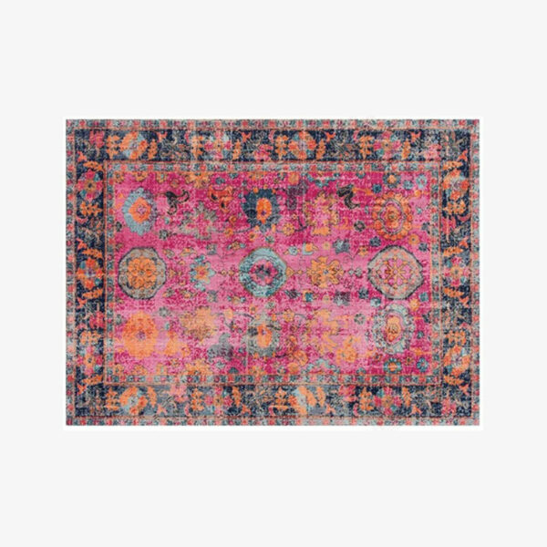 Pink Beautiful Shaggy Vintage Traditional Area Rugs Floormat for Living Room Hall Office - Image 3
