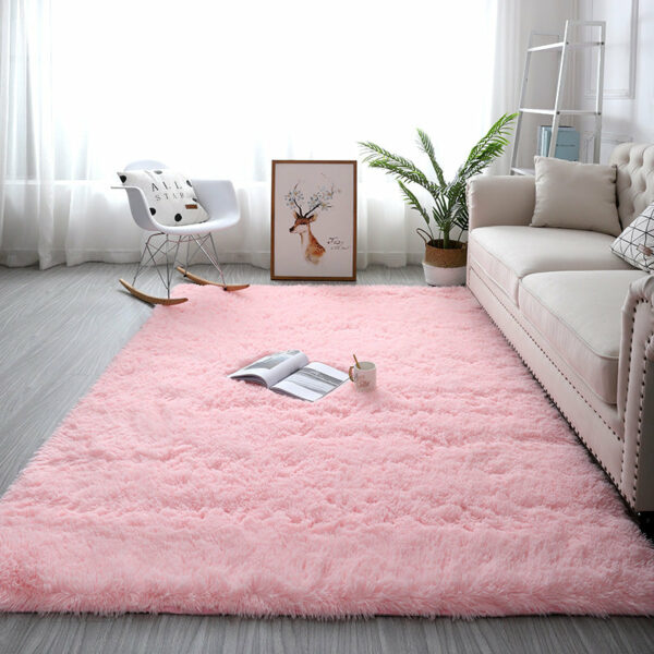Light Pink Colour Modern Plain Carpet Bedroom Living Room Sofa Rugs Soft Plush Shaggy Rugs - Image 2