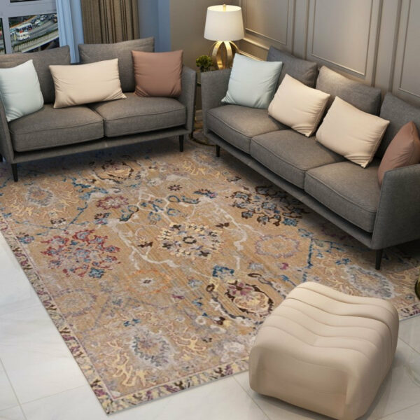 Beautiful Yellow Vintage Traditional Shaggy Area Rugs Floormat for Living Room Hall Office - Image 3