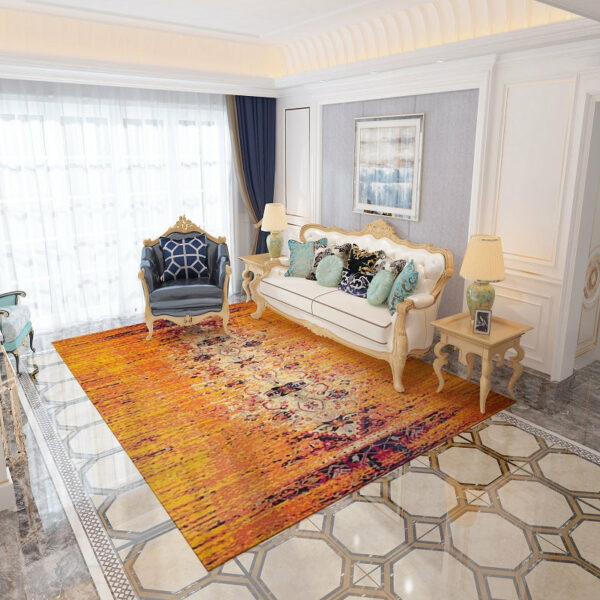 Orange Retro Traditional Rugs for the Living Room Bedroom - Image 3