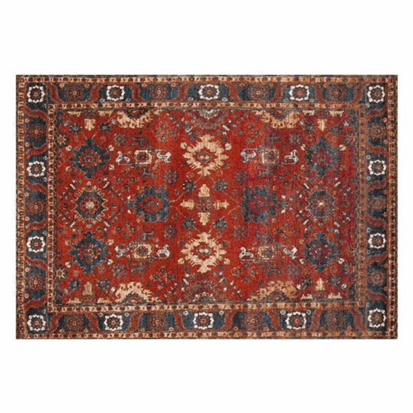 Red Pretty Vintage Traditional Plush Area Rugs Floormat for Living Room Hall Office - Image 2